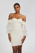 Women Sexy Bandage Midi Dress In White