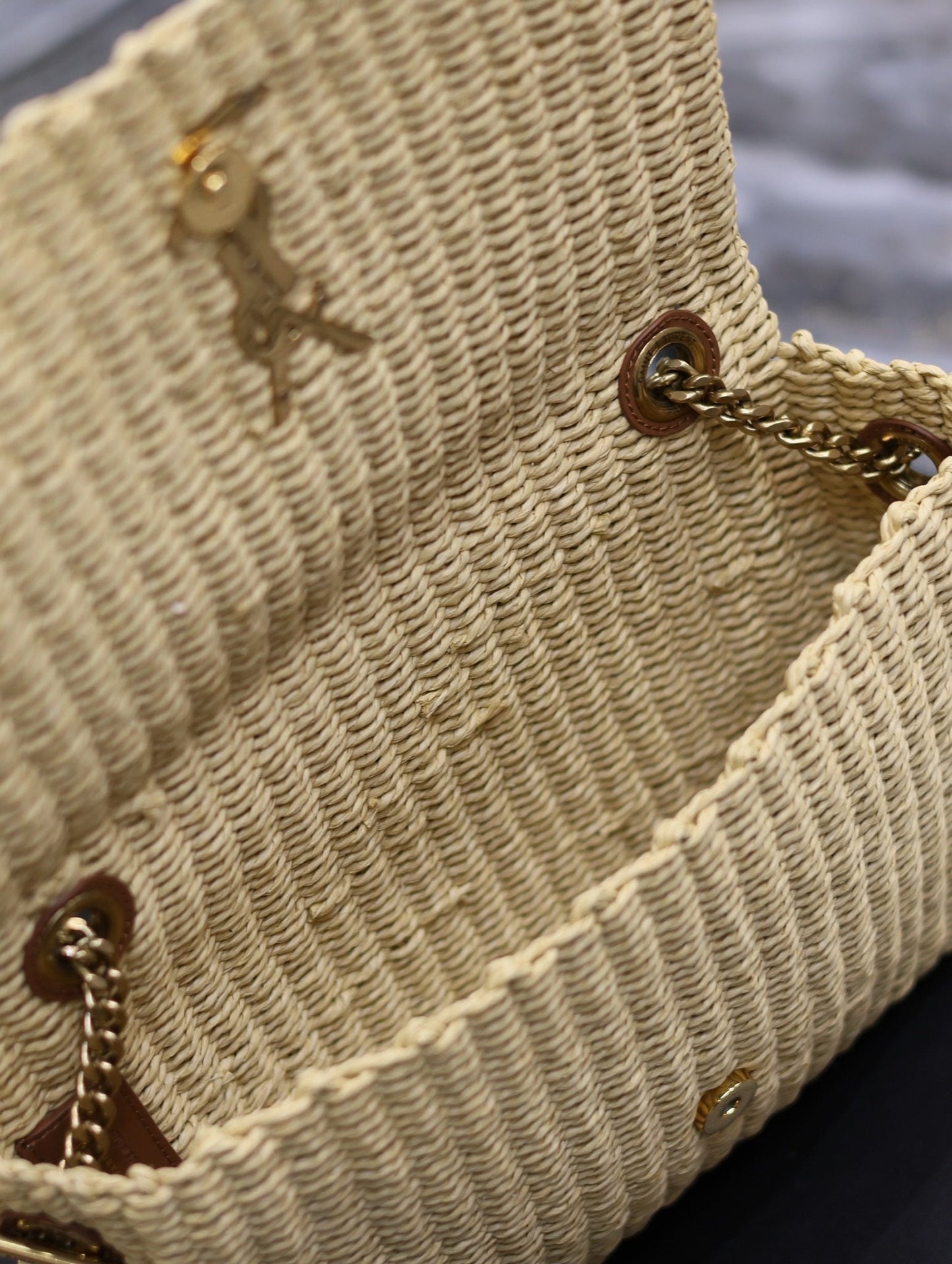 YSL Kate In Raffia - 28.5×20×6cm