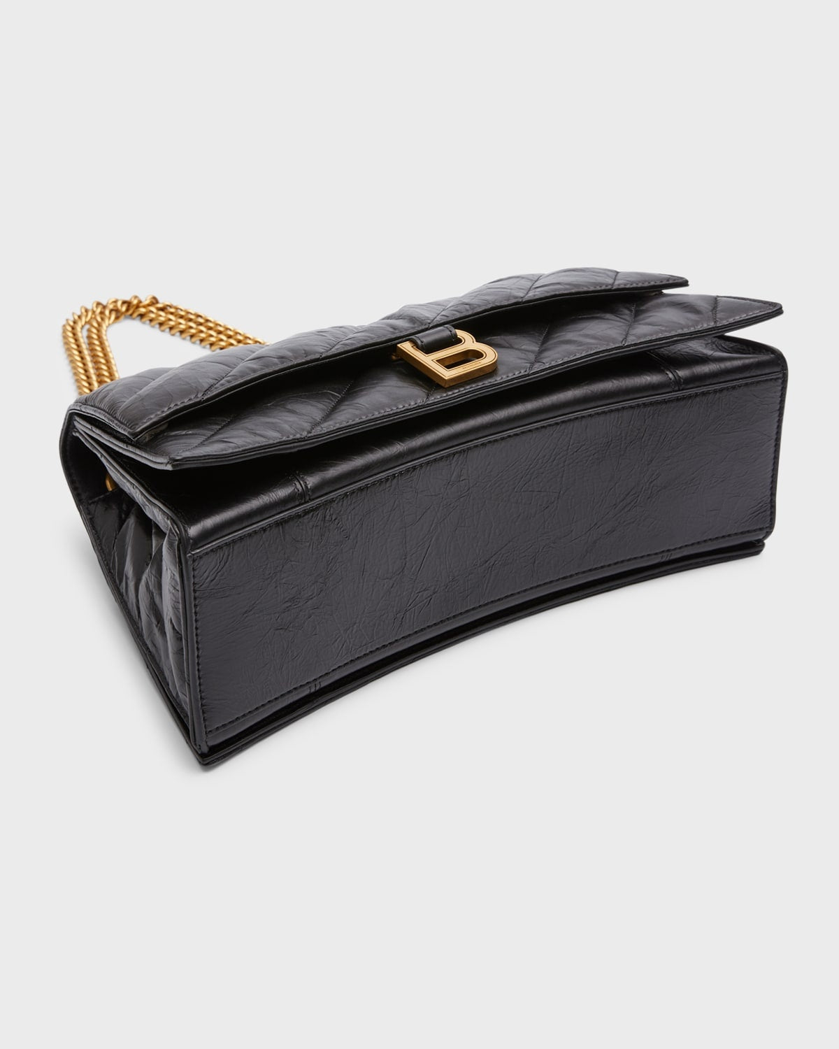 BALENCIAGA Crush Medium Chain Bag Quilted 12,2 x 7,8 x 2,7 in